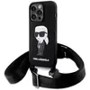 Image de Karl Lagerfeld KLHCP15XSCBSKNK iPhone 15 Pro Max 6.7" étui rigide czarny/black Crossbody Silicone Ikoni (Apple iPhone 15 Pro Max), Coque pour téléphone portable, Noir