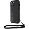 Image de BMW BMHCP15S23RMRLK iPhone 15 / 14 / 13 6.1" czarny/black hardcase Signature Leather Wordmark Cord (Apple iPhone 13, Apple iPhone 14, Apple iPhone 15), Coque pour téléphone portable, Noir