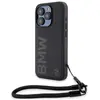 Image de BMW BMHCP15X23RMRLK iPhone 15 Pro Max 6.7" czarny/black hardcase Signature Leather Wordmark Cord (Apple iPhone 15 Pro Max), Coque pour téléphone portable, Noir