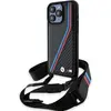 Image de BMW BMHCP15L23PSVTK iPhone 15 Pro 6.1" czarny/black hardcase M Edition Carbone Tricolor Lines & Strap (Apple iPhone 15 Pro), Coque pour téléphone portable, Noir