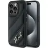 Image de Karl Lagerfeld KLHCP14LPQDSMGK iPhone 14 Pro 6.1" czarny/black hardcase Diagonal Quilted Script (Apple iPhone 14 Pro), Coque pour téléphone portable, Noir