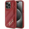 Image de Karl Lagerfeld KLHCP15LPQDSMGR iPhone 15 Pro 6.1" czerwony/red hardcase Diagonal Quilted Script (Apple iPhone 15 Pro), Coque pour téléphone portable, Rouge