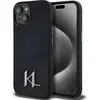 Image de Karl Lagerfeld Silicone Shadow Metal Initial MagSafe Case for iPhone 15 Black (Apple iPhone 15), Coque pour téléphone portable, Noir