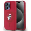 Image de Karl Lagerfeld KLHMP15LSCMKCRHR iPhone 15 Pro 6.1" czerwony/red HC MagSafe Silicone KC Heads Ring (Apple iPhone 15 Pro), Coque pour téléphone portable, Rouge