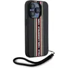 Image de Karl Lagerfeld Case Saffiano Athleisure Stripes Cord for iPhone 15 Pro red (Apple iPhone 15 Pro), Coque pour téléphone portable, Noir, Rouge