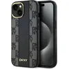 Image de DKNY DKHMP14SPCPVSLK iPhone 14 / 15 / 13 6.1" czarny/black étui rigide en cuir à damier Mono Motif M (Apple iPhone 13, Apple iPhone 14), Coque pour téléphone portable, Noir