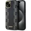 Image de DKNY DKHMP15SPCPVSLK iPhone 15 / 14 / 13 6.1" czarny/black étui rigide en cuir à damier Mono Motif M (Apple iPhone 13, Apple iPhone 14, Apple iPhone 15), Coque pour téléphone portable, Gris, Noir