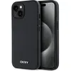 Image de DKNY PU Leather Silver Metal Logo Magsafe Case for iPhone 15 Black (Apple iPhone 15), Coque pour téléphone portable, Noir