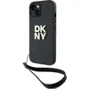 Image de DKNY DKHCP14SPBSWSK iPhone 14 / 15 / 13 6.1" czarny/black hardcase Wrist Strap Stock Logo (Apple iPhone 14), Coque pour téléphone portable, Noir