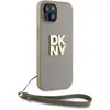 Image de DKNY DKHCP15MPBSWSE iPhone 15 Plus 6.7" be owy/beige hardcase Wrist Strap Stock Logo, Bandoulière pour smartphone, Marron, Beige