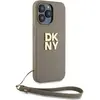 Image de DKNY DKHCP15LPBSWSE iPhone 15 Pro 6.1" be owy/beige hardcase Wrist Strap Stock Logo (Apple iPhone 15 Pro), Coque pour téléphone portable, Beige