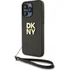 Image de DKNY PU Leather Stack Logo Wrist Strap Case for iPhone 14 Pro Max Brown (Apple iPhone 14 Pro Max), Coque pour téléphone portable, Marron