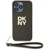 Image de Dkny Coque De Téléphone Pu Leather Stack Logo Wrist Strap Iphone 15 Pro