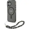Image de Guess GUHMP16SHGCRELSK iPhone 16 6.1" czarny/czarny hardcase IML Glitter With Pearl Strap MagSafe (Apple iPhone 16), Coque pour téléphone portable, Noir