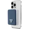 Image de Guess Power bank uess PU Grained Triangle Logo MagSafe Powerbank 5000mAh Blue (5000 mAh, 15 W, 18.50 Wh), Chargeur de secours, Bleu