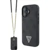Image de Guess GUHCP16SP4TDSCPK iPhone 16 6.1" czarny/black hardcase Cuir Métal Logo Strass Crossbody (Apple iPhone 16), Coque pour téléphone portable, Noir