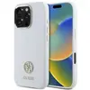 Image de Guess GUHCP16LM4DGPH iPhone 16 Pro 6.3" bia y/white étui rigide en silicone logo strass 4G (Apple iPhone 16 Pro), Coque pour téléphone portable, Blanc