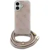 Image de Guess GUHCP16SHC4SEP iPhone 16 6.1" ró owy/pink hardcase Cord 4G Print, Bandoulière pour smartphone, Pink