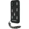 Image de Karl Lagerfeld Case Saffiano Crystals w/Chain for iPhone 16 black (Apple iPhone 16), Coque pour téléphone portable, Noir