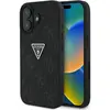 Image de Guess Hardcase PU Grained Hot Stamp 4G Triangle Metal Case for iPhone 16 6,1" Black (Apple iPhone 16), Coque pour téléphone portable, Noir