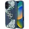 Image de Guess Case Grained Roses Big 4G logo for iPhone 16 blue (Apple iPhone 16), Coque pour téléphone portable, Bleu