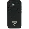 Image de Guess Case Grained Hot Stamp Peony Triangle Logo MagSafe for iPhone 16 black (Apple iPhone 16), Coque pour téléphone portable, Noir