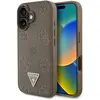 Image de Guess Case Grained Hot Stamp Peony Triangle Logo MagSafe for iPhone 16 brown (Apple iPhone 16), Coque pour téléphone portable, Marron