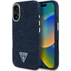 Image de Guess Case Denim Triangle Logo MagSafe for iPhone 16 blue (Apple iPhone 16), Coque pour téléphone portable, Bleu