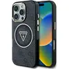Image de Guess Case IML Metal Glitter 4G Circle Triangle MagSafe for iPhone 16 Pro black (Apple iPhone 16 Pro), Coque pour téléphone portable, Noir
