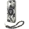 Image de Guess Palm Trees Triangle Pearl Strap MagSafe case for iPhone 16 black (Apple iPhone 16), Coque pour téléphone portable, Noir