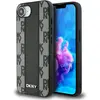 Image de DKNY Leather Checkered Mono Pattern MagSafe iPhone 16e Case - Black (Apple iPhone 16e, Apple iPhone 17e), Coque pour téléphone portable, Noir