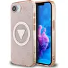 Image de Guess Case IML Metal Glitter 4G Circle Triangle MagSafe for iPhone 16e pink (Apple iPhone 16e, Apple iPhone 17e), Coque pour téléphone portable, Pink