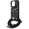 Image de Karl Lagerfeld Case Crossbody Grained Pattern & Logo for iPhone 16 Pro Max black (Apple iPhone 16 Pro Max), Coque pour téléphone portable, Noir