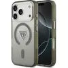 Image de Guess Case Magsafe IML Gradient Case With Print Triangle Logo & Silver Metal Camera Buttons For iPho (Apple iPhone 17 Pro), Coque pour téléphone portable, Transparent, Gris