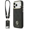 Image de Guess 4G Srtass Logo & Big Strap Metal Buttons MagSafe case for iPhone 17 Pro Max black (Apple iPhone 17 Pro Max), Coque pour téléphone portable, Noir