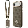 Image de Guess 4G Strass Logo & Big Strap Metal Buttons MagSafe case for iPhone Air brown (Apple iPhone Air), Coque pour téléphone portable, Marron