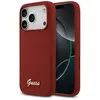 Image de Guess - Silicone Script Metal Logo MagSafe (GUHMP17LSMBSLM) - iPhone 17 Pro - Red (Apple iPhone 17 Pro), Coque pour téléphone portable, Rouge