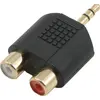 Image de MCL Adaptateur JACK 3.5 mâle / 2 x RCA f, Adaptateur audio, Noir
