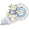 Image de Doudou et Compagnie, Doudou, Chien bio avec doudou,bleu 22cm