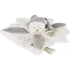 Image de Doudou et Compagnie, Doudou, Schmusetuch Bär Blüte silber 25cm