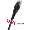 Image de PatchSee Câble patch ThinPatch UTP CAT 6a noir 3,1m (U/UTP, CAT6a, 3.10 m), Câble réseau