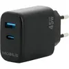 Image de Mobilis Chargeur mural 45W 1 USB A 1 USB C GaN (45 W), Chargeur USB, Noir