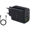 Image de Bluestork Chargeur USB-C/USB-A 3 ports - 65W PD - Noir (65 W, 3 ports), Chargeur USB, Noir