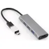 Image de Bluestork 3 ports USB 2.0 + HDMI (USB-A, 3 ports), Station d’accueil + hub USB, Gris