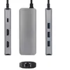 Image de Hub USB-C Urban Factory 7 en 1 avec 3 USB-A 2 HDMI 4K 60Hz 1 RJ45 1 USB-C 100W PD Gris anthracite