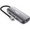 Image de Urban Factory Hubee 7in1 Hub USB-C (USB-C, 7 ports), Station d’accueil + hub USB, Gris