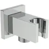 Image de Ideal Standard, Barre de douche + curseur, Support mural avec raccord de flexible Idealrain Atelier 1/2" carré chromé BC771AA