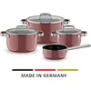 Image de WMF Fusiontec MineralPro, Set de poêles et de casseroles, Rose, Rouge, Argent