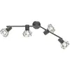 Image de Fischer & Honsel, Plafonnier, Plafonnier métal 4 flammes L 600 mm Ran gris (E14)