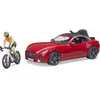 Image de Bruder 3485 Roadster avec 1 vélo de course et cycliste